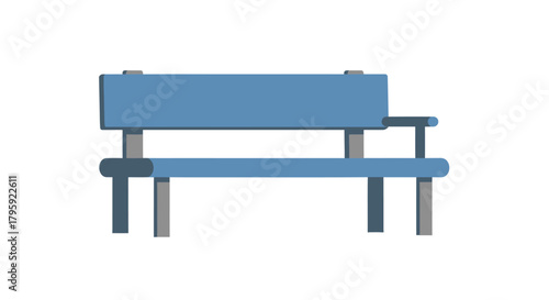 Blue park bench icon