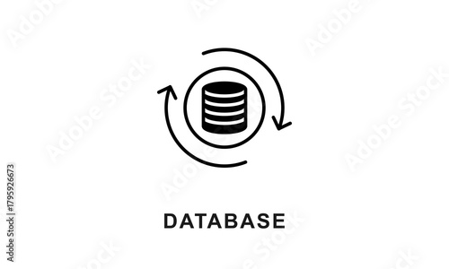 Database vector icon isolated on white background