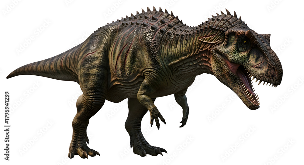 Fototapeta premium Realistic fearsome giant carnivorous dinosaur from prehistoric era