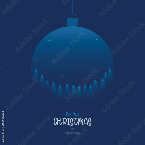 Merry Christmas And Happy New Year Card Vector Design.