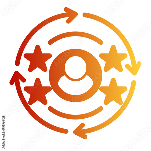 Agile Continuous Process Development icon from the Customer Development icon collection (Solid Gradient Style)