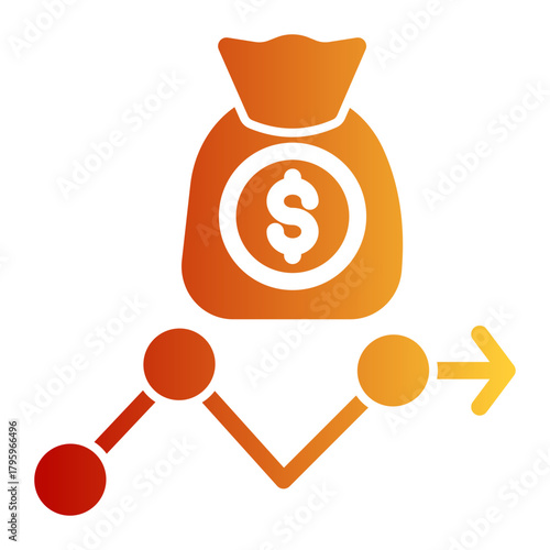 Finance Banking Growth Capital icon from the Customer Development icon collection (Solid Gradient Style)