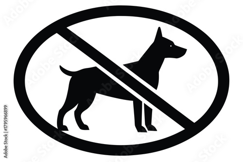 no dogs allowed vector icon silhouette illustratio