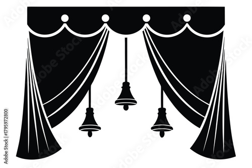 curtain lights vector icon silhouette