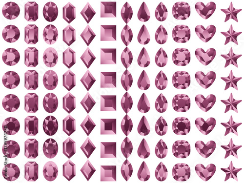 ラインストーン1、3ピンク