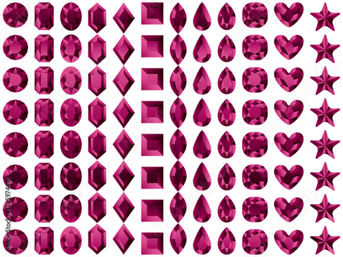 ラインストーン1、12マゼンタ