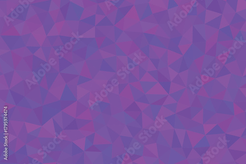A vibrant mosaic of purple and violet triangles creates a dynamic and visually engaging geometric pattern