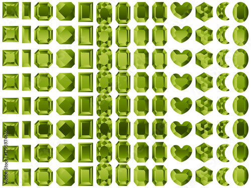 ラインストーン2、4黄緑