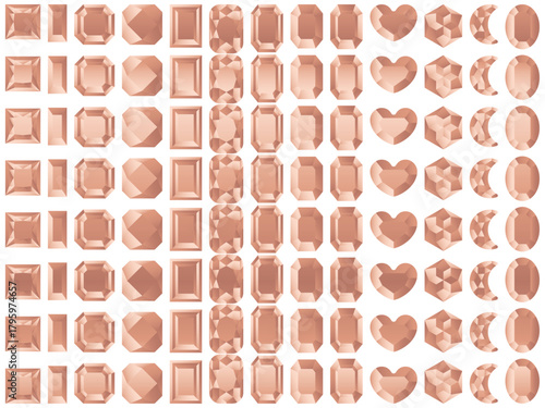 ラインストーン2、8桃金