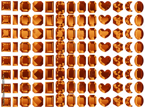 ラインストーン2、9オレンジ