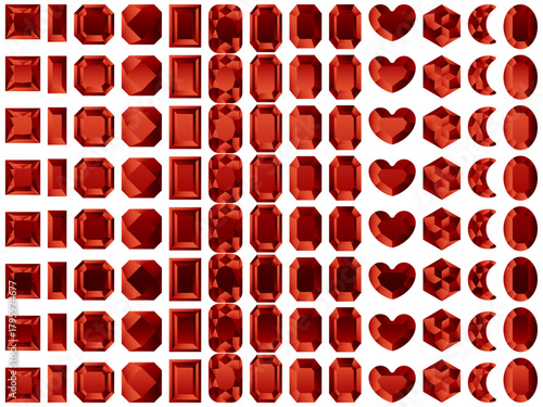 ラインストーン2、10赤