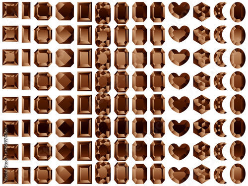 ラインストーン2、18茶色