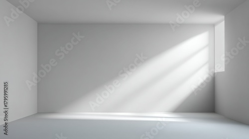 Wallpaper Mural Bright and Minimalist Interior Room with Sunlight Streaming Through Window Casting Shadows on the Floor and Walls Torontodigital.ca