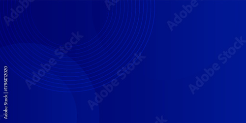 Abstract blue vanishing circles on dark blue gradient background