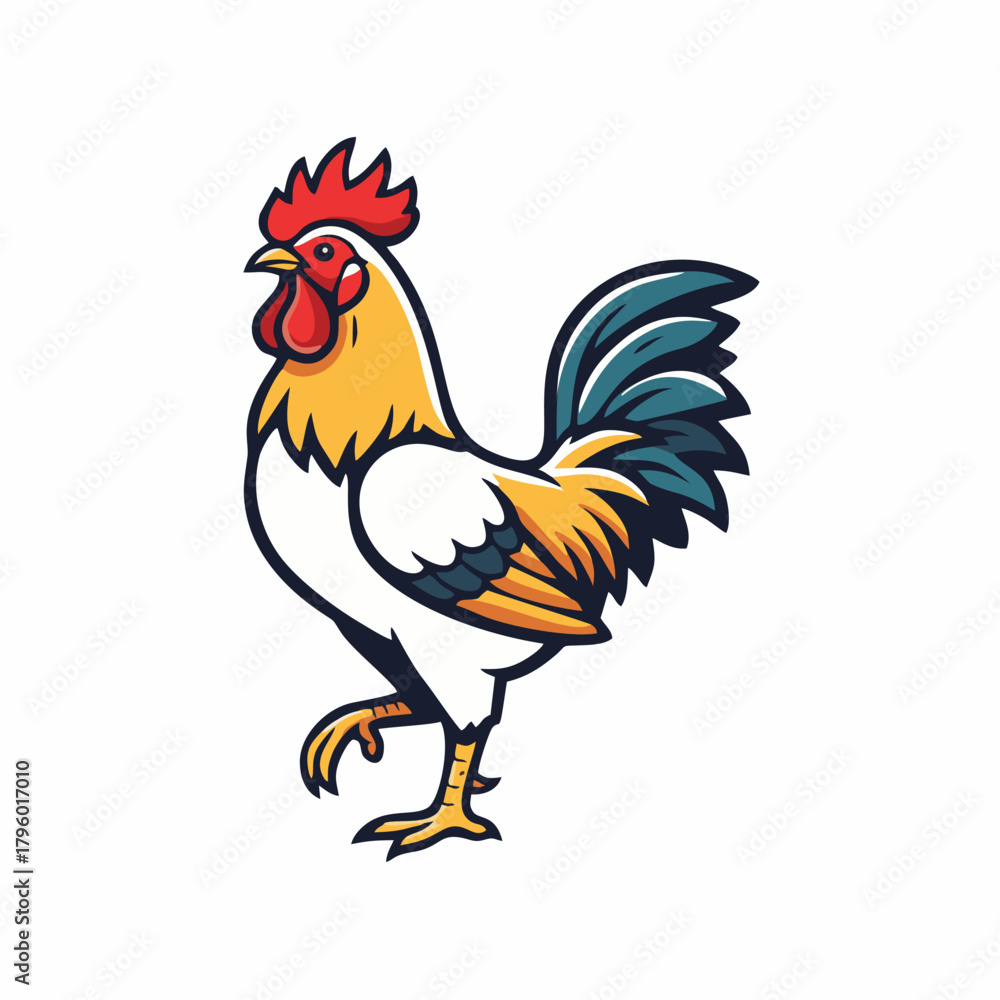 Fototapeta premium illustration vector of rooster isolated on white background