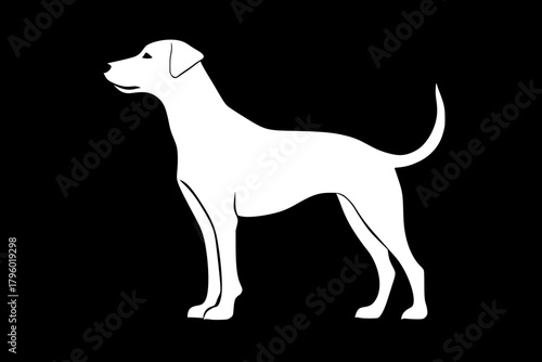 Minimalist Silhouette Lean Standing Dog