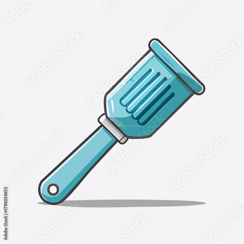 A Light Blue Plastic Kitchen Scraper Tool with a Handle, Perfect for Cooking and Baking Tasks