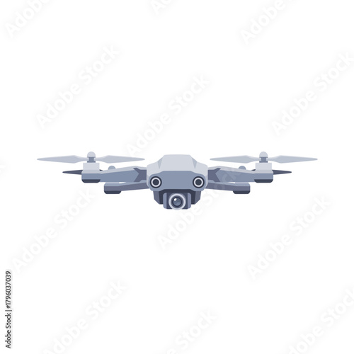 Top-down illustration of quadcopter drone showing full propeller layout and body design