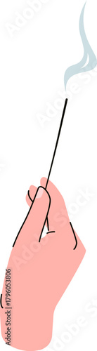 Hand Holding Incense Stick