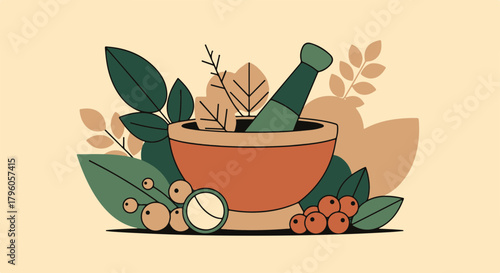 Natural Wellness and Herbal Healing Aromatic Botanical Elements for Holistic Health and Traditional Medicine Practices