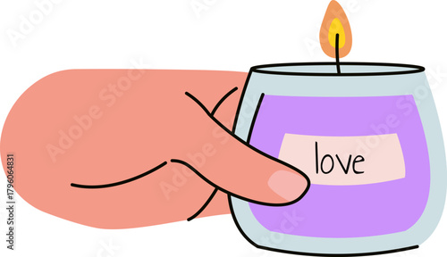 Hand Holding Aroma Candle