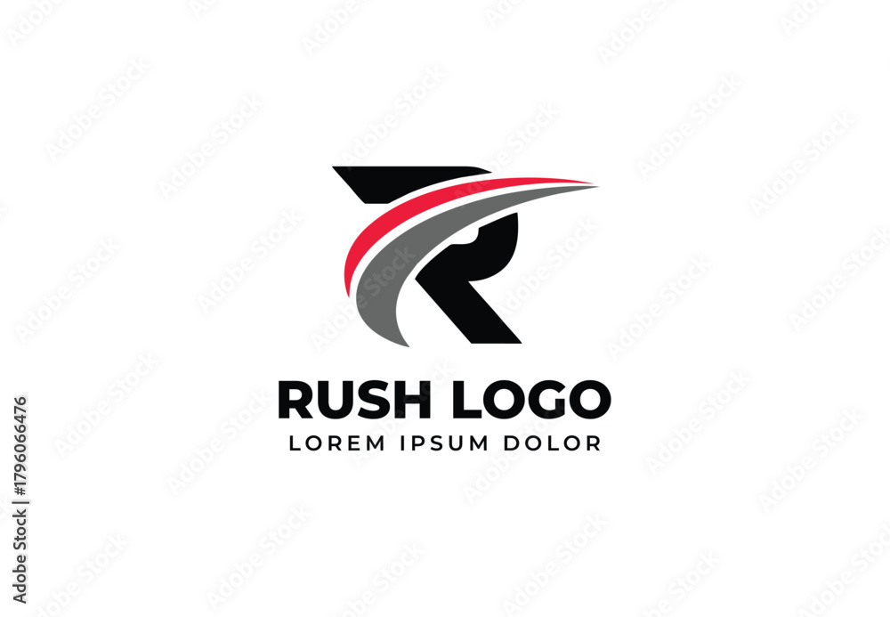 Fototapeta premium Letter R with swoosh Logo design for your company branding