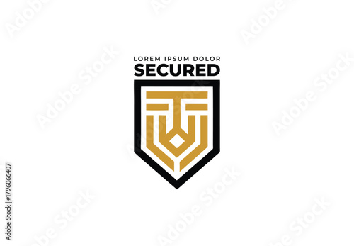 Shield secure element Logo design for your company branding