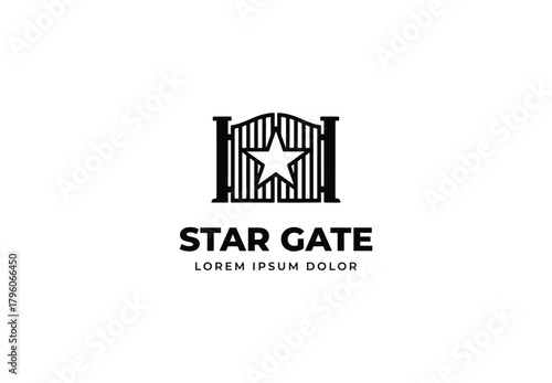 A gate with star Logo design for your company branding