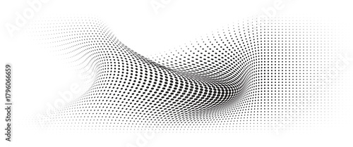 	
Flowing Dot Wave halftone gradient pattern on transparent background	
