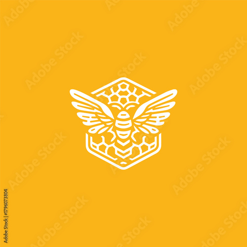 Bee logo style icon design template vector illustration 