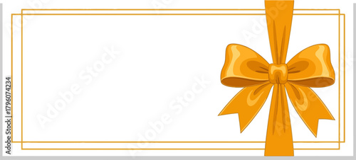 Elegant gift certificate design with golden bow and minimalist style suitable for presentation or reward purposes transparent background