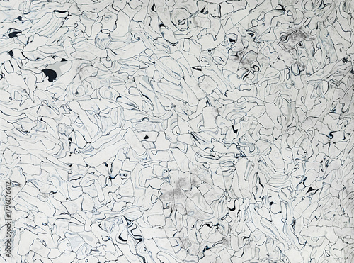 Old white plastic texture with abstract blue line pattern