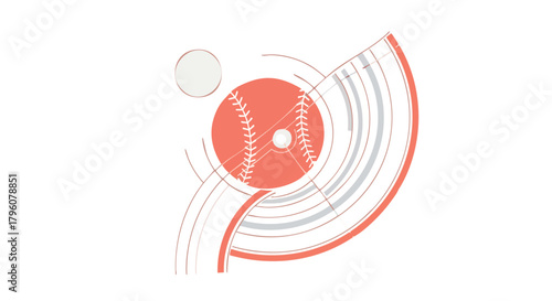 Flat Baseball Abstract Data Analysis Geometric Sport Illustration