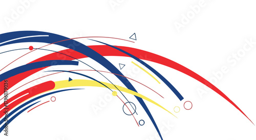 Dynamic Flat Speed Curve Lines Abstract Sports Background Vector