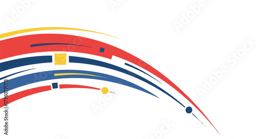 Dynamic Flat Speed Curve Lines Abstract Sports Element Vector