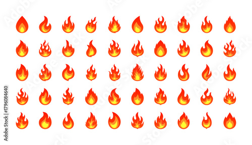 炎のロゴアイコンベクターセット