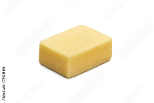 Butter block on clear background displaying ingredient for cooking