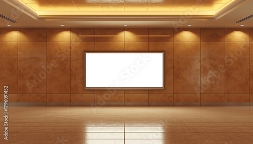 big horizontal poster on metro station