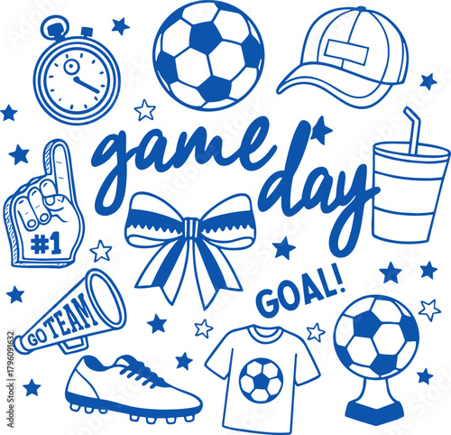 Game day doodles SVG, Sports Day SVG
