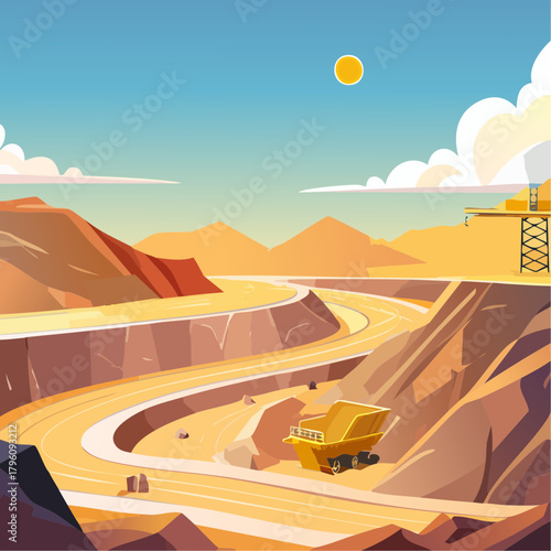Open pit gold ore mine