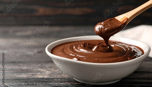 Open Chocolate Spread Jar with Spoon Minimal Clean Food Composition