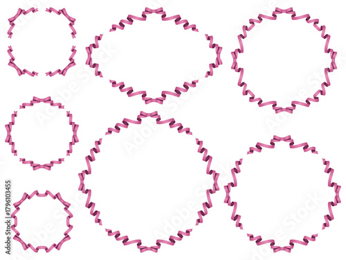 リボン蝶F、円、m3ピンク