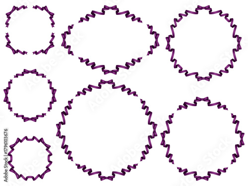 リボン蝶F、円、m13紫