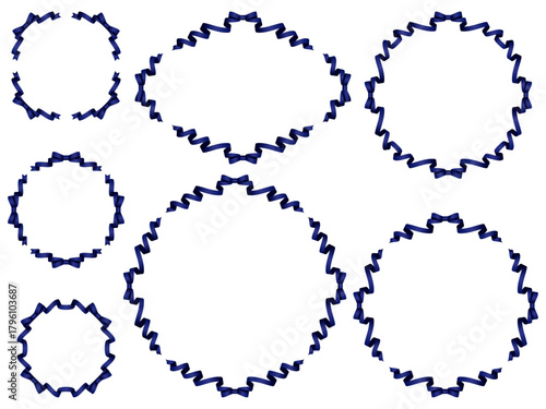 リボン蝶F、円、m14紺