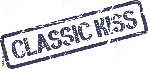 Classic Kiss aged textured impression label for vintage themed romance and relationship projects