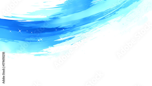 きらめく青い絵の具のブラシストローク背景