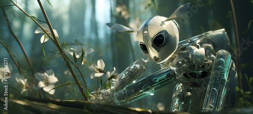 A rabit f a small creature made of glass that is sitting in the palm of your hand,generative AI