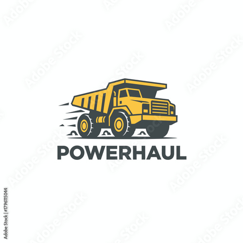 Powerhaul Mining and Construction Dump Truck Logo