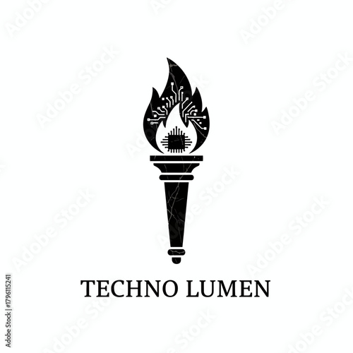 Techno Lumen Circuit Torch Logo