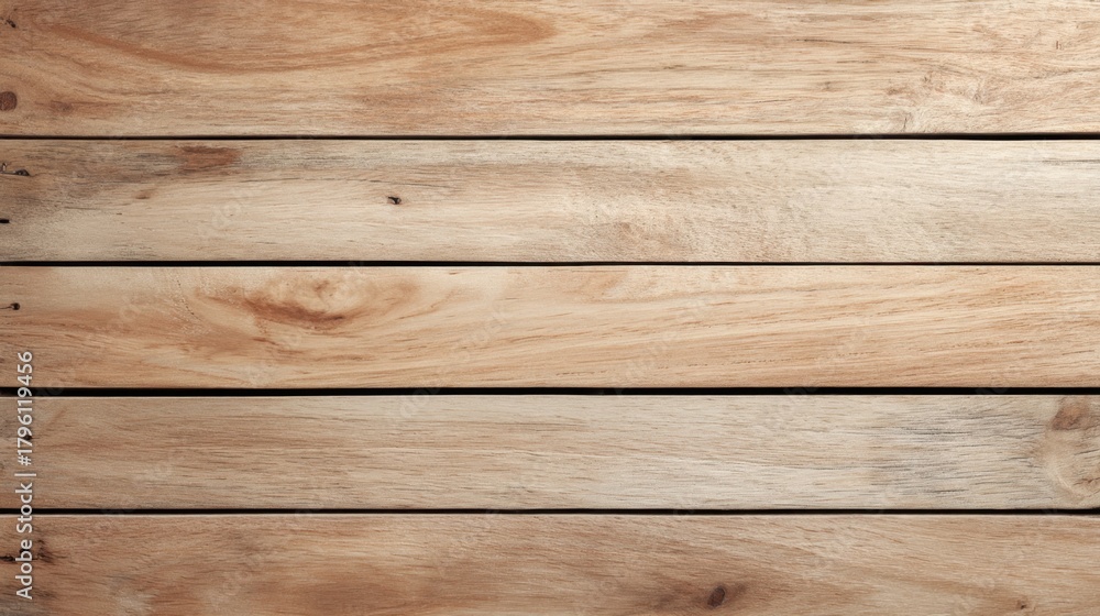 Obraz premium Natural Light Wooden Plank Background with Smooth Grain Ideal for Textures, Designs, Digital Media, Crafting, and Home Decor Projects